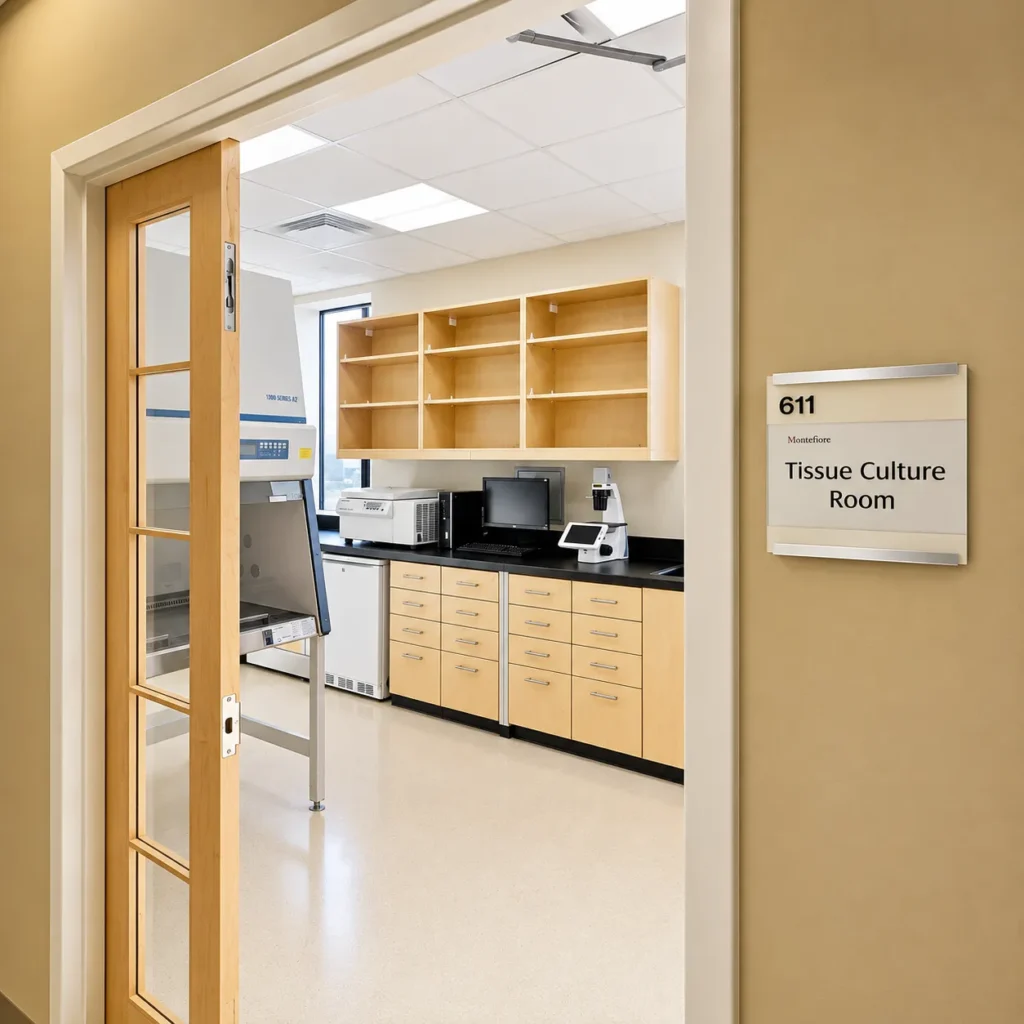 Clinical laboratory casework and bench fit-out in a MacBick lab project